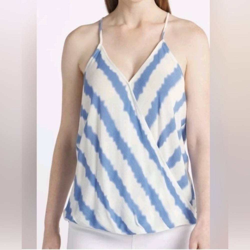 NEW..Market & Spruce StitchFix Blue and White Sleeveless Top